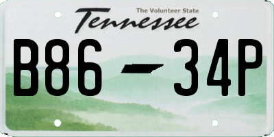 TN license plate B8634P