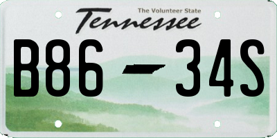 TN license plate B8634S