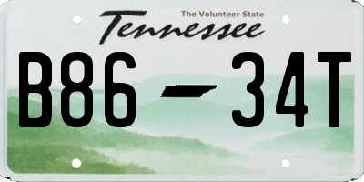 TN license plate B8634T