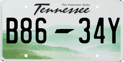 TN license plate B8634Y