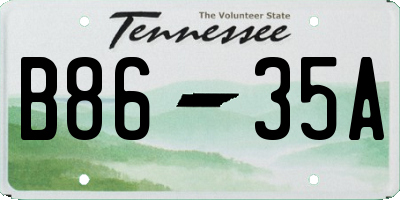 TN license plate B8635A