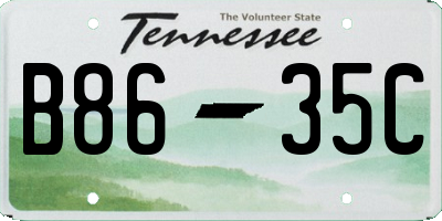 TN license plate B8635C