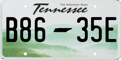 TN license plate B8635E