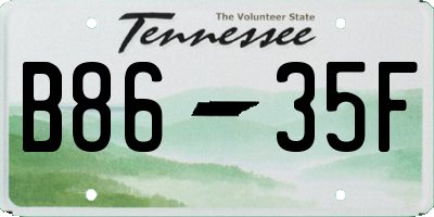 TN license plate B8635F