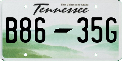TN license plate B8635G