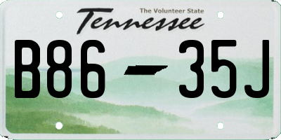 TN license plate B8635J