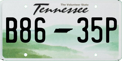 TN license plate B8635P