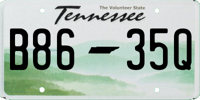 TN license plate B8635Q