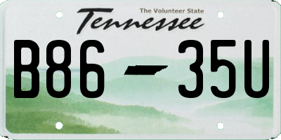 TN license plate B8635U