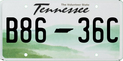 TN license plate B8636C