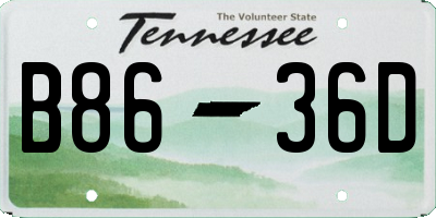 TN license plate B8636D