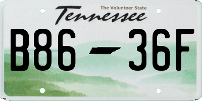 TN license plate B8636F
