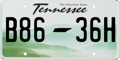TN license plate B8636H