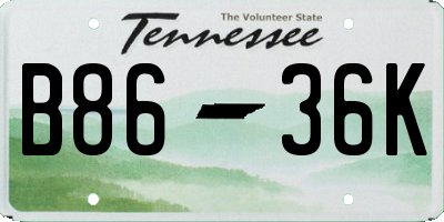 TN license plate B8636K