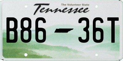 TN license plate B8636T