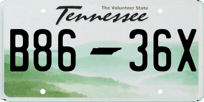 TN license plate B8636X