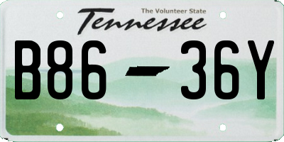 TN license plate B8636Y