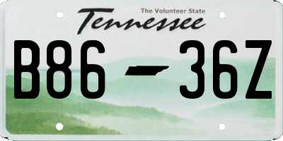 TN license plate B8636Z