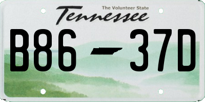 TN license plate B8637D