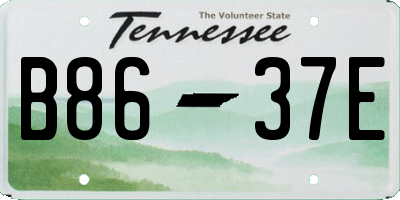 TN license plate B8637E