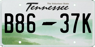 TN license plate B8637K