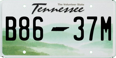 TN license plate B8637M