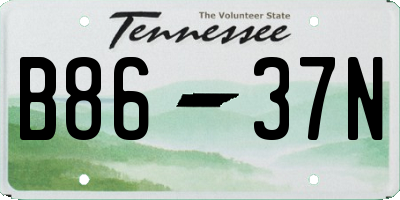 TN license plate B8637N