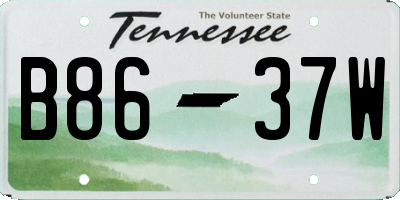 TN license plate B8637W