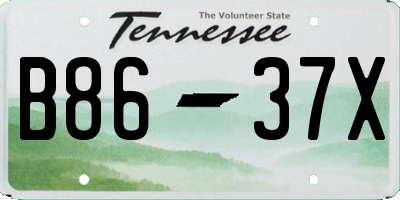 TN license plate B8637X