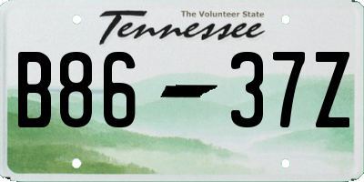 TN license plate B8637Z