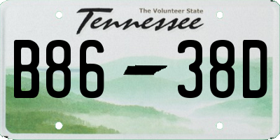 TN license plate B8638D