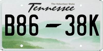 TN license plate B8638K