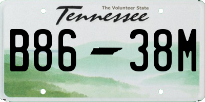 TN license plate B8638M