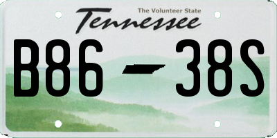 TN license plate B8638S