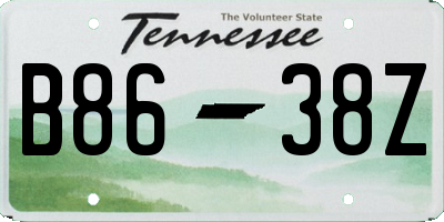 TN license plate B8638Z