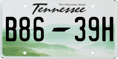 TN license plate B8639H