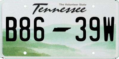 TN license plate B8639W
