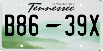 TN license plate B8639X