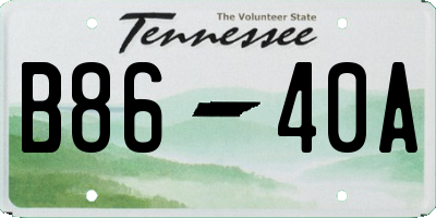 TN license plate B8640A