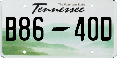 TN license plate B8640D