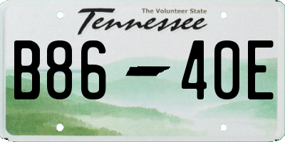 TN license plate B8640E