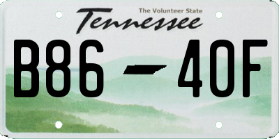 TN license plate B8640F