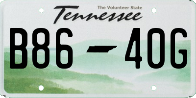 TN license plate B8640G