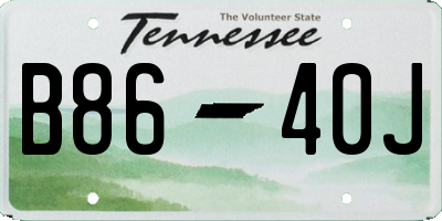 TN license plate B8640J