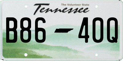 TN license plate B8640Q