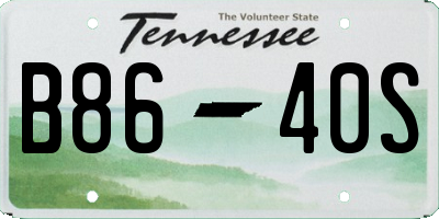 TN license plate B8640S