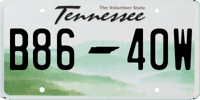 TN license plate B8640W