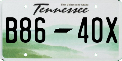 TN license plate B8640X