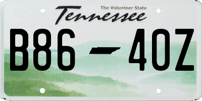 TN license plate B8640Z