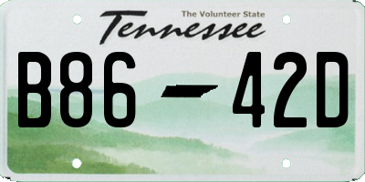 TN license plate B8642D
